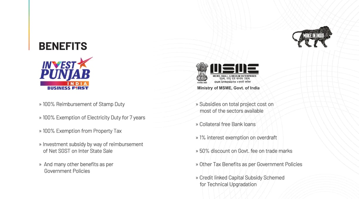 Highland Indistrial City Lalru MSME benefits