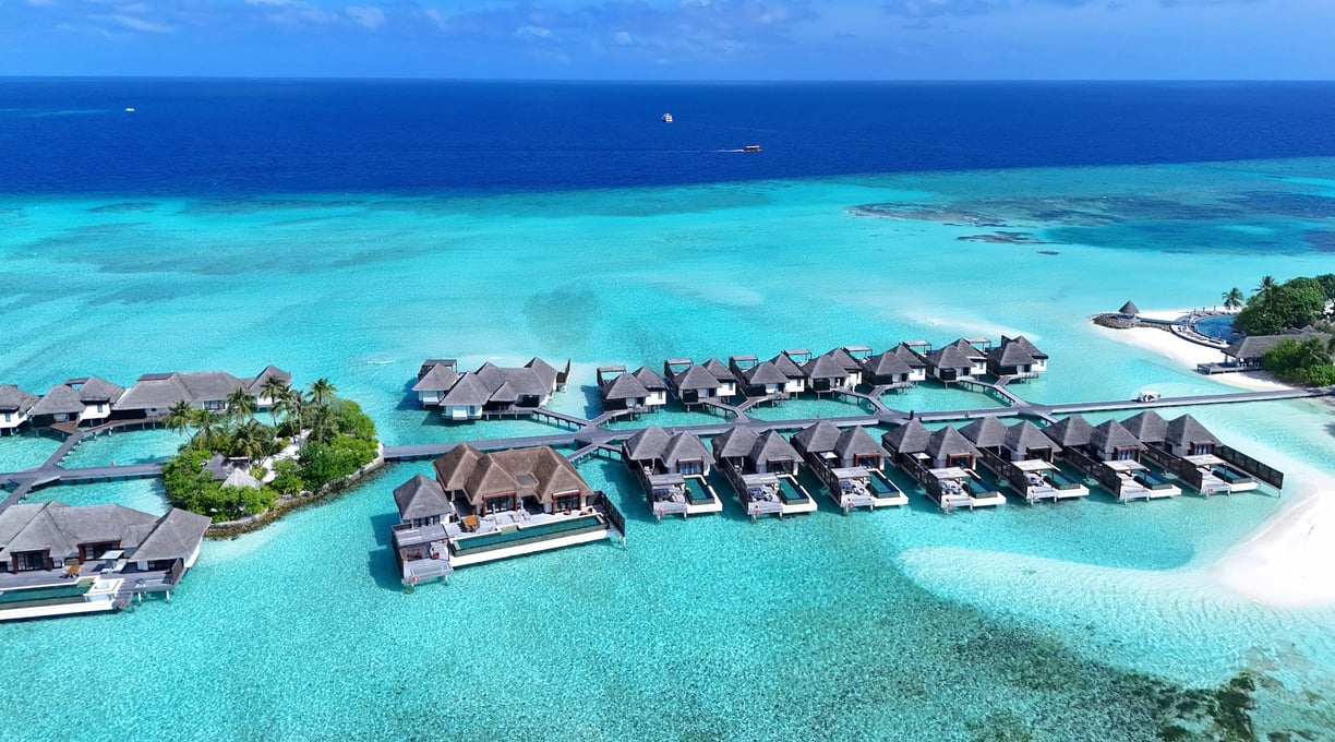 Four Seasons Kuda Huraa drone overwater villas