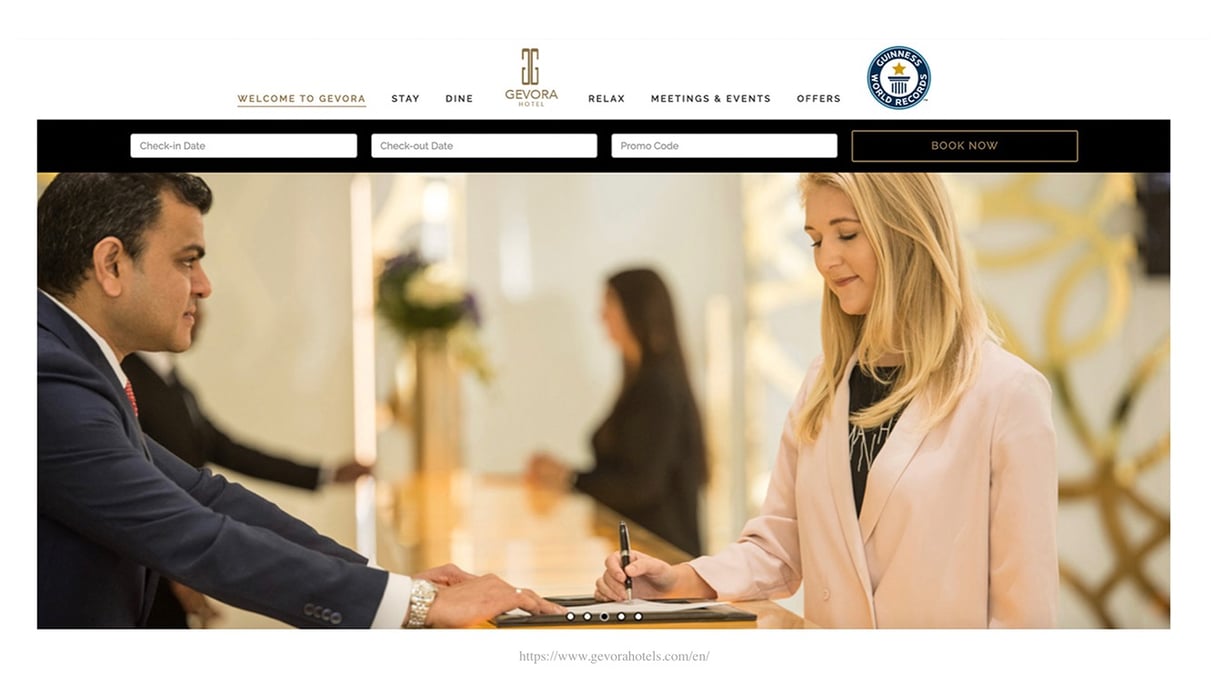 Gevora Luxury Hotel website