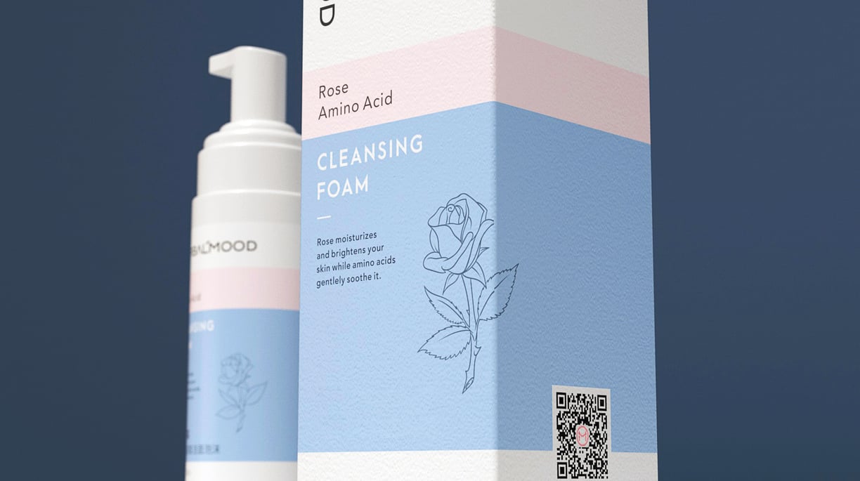 3D Product branding of cleansing bottle, showcasing graphic design skills for sadiaportfolio.pro