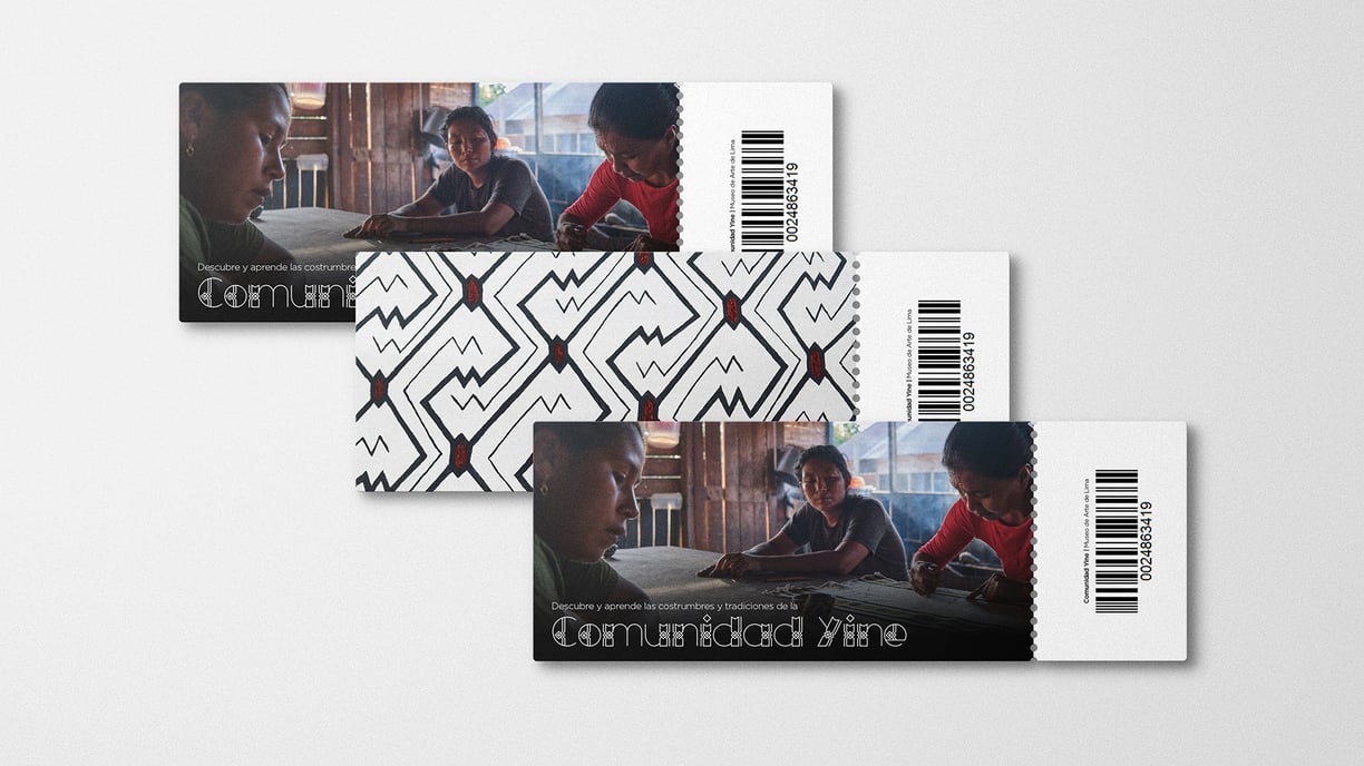 Mockup de entradas a museo de la Comunidad Yine