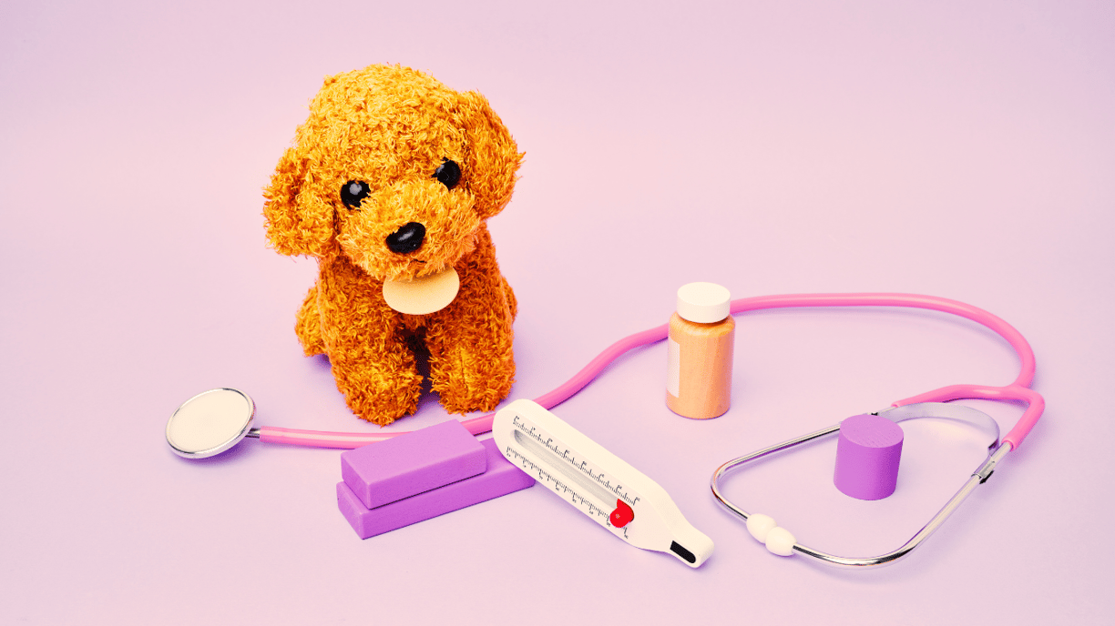 a teddy bear toy with a stethoscope and a stethoscope