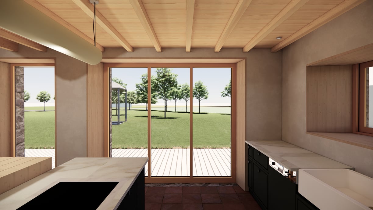 Menuiseries en bois, enduits chaux chanvre