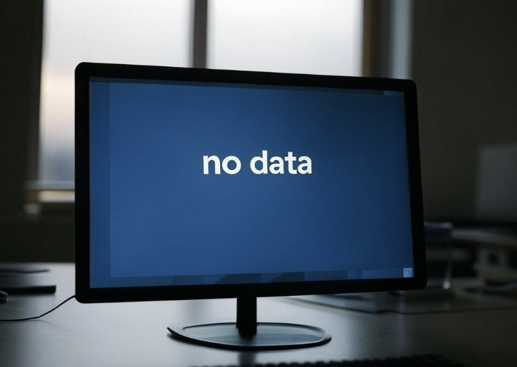 écran vide sans sauvegarde des données informatiques