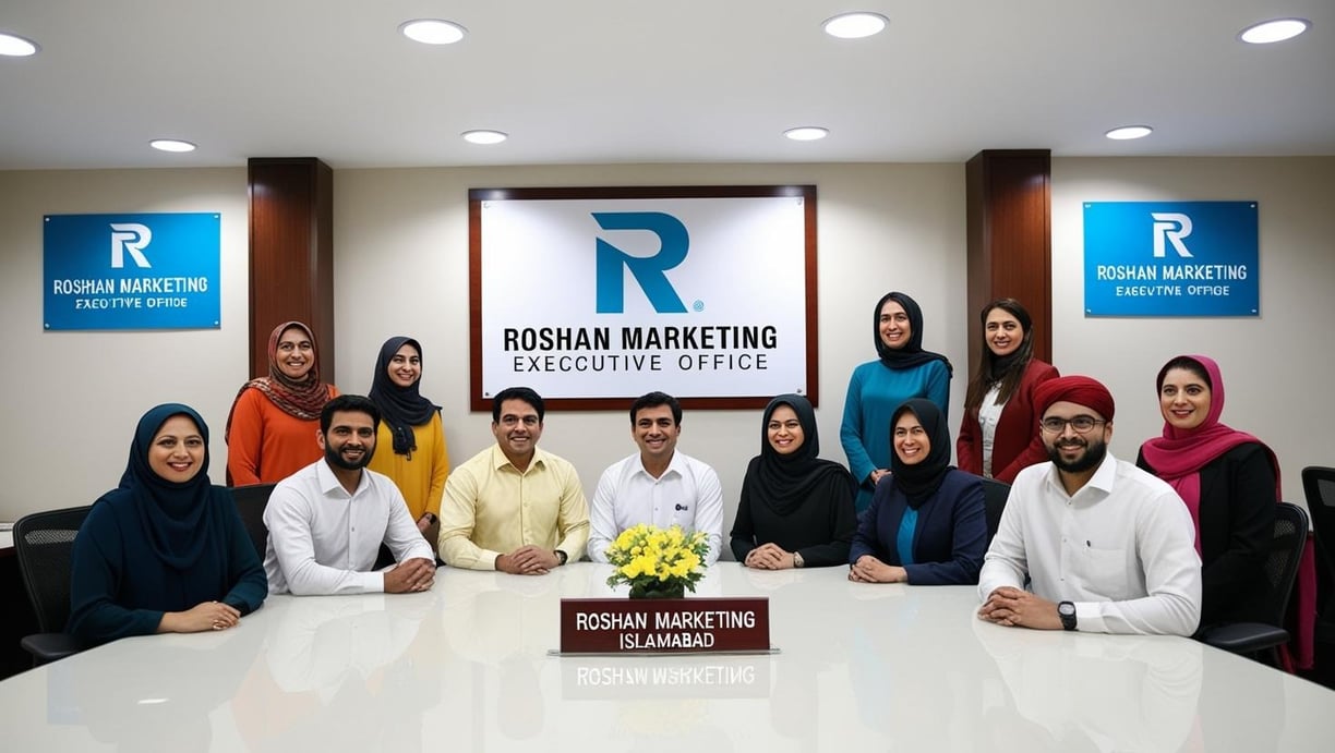 a group of people sitting around a table with a sign that says ros ro