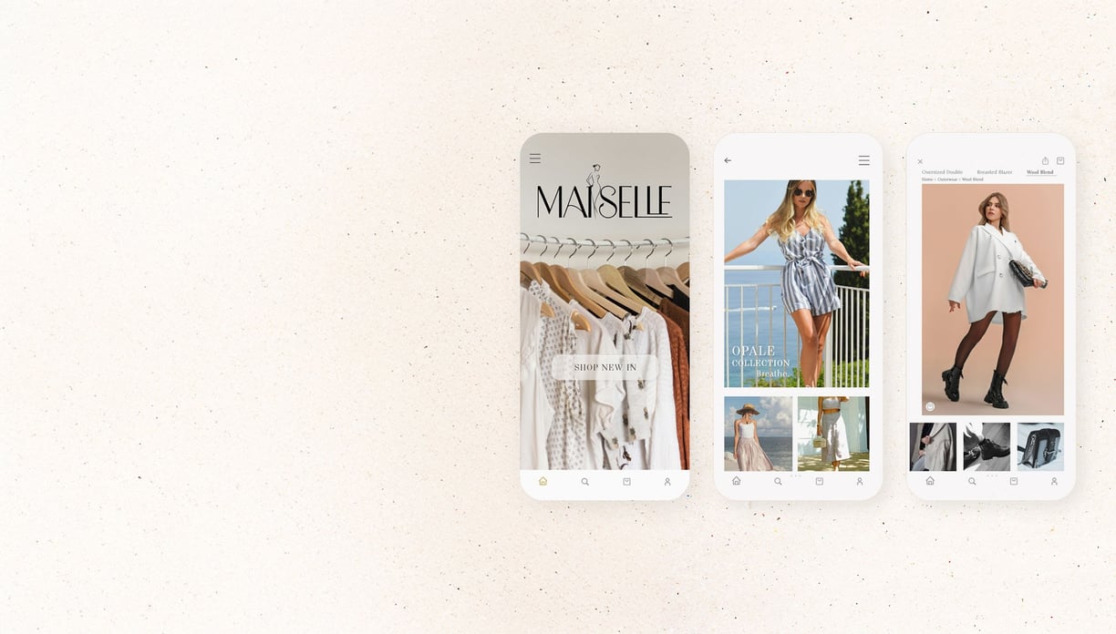 Mobile UX design for a fashion e-commerce brand. By UrBrand Studio.