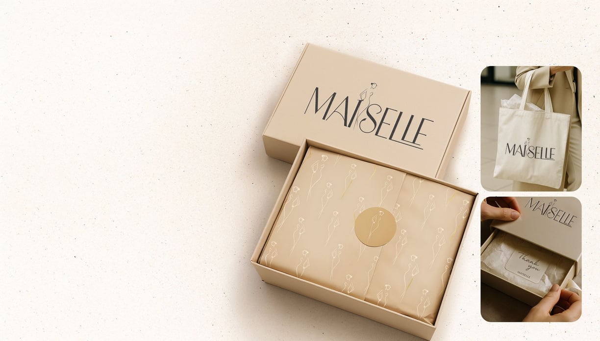 Luxury packaging design for fashion unboxing experience. By UrBrand Studio.