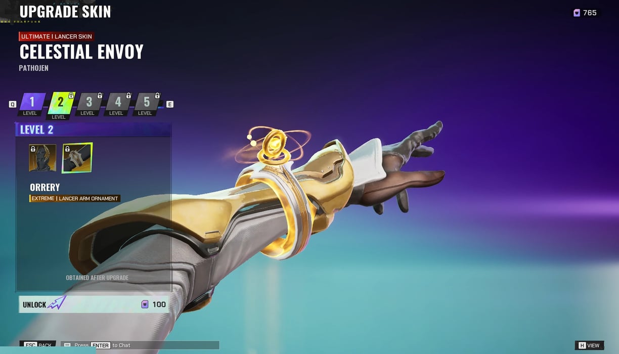 Pathojen Celestial Envoy Skin Customization Levels