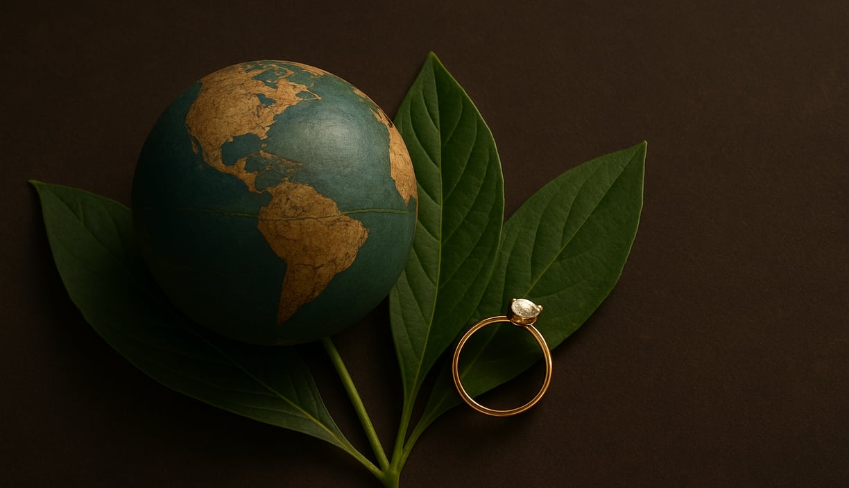 anillo oro con globo terráqueo