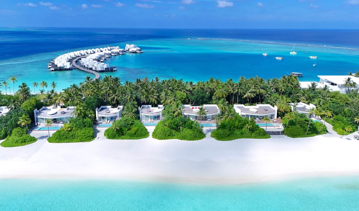 Jumeirah Olhahali Island Maldives drone view 1