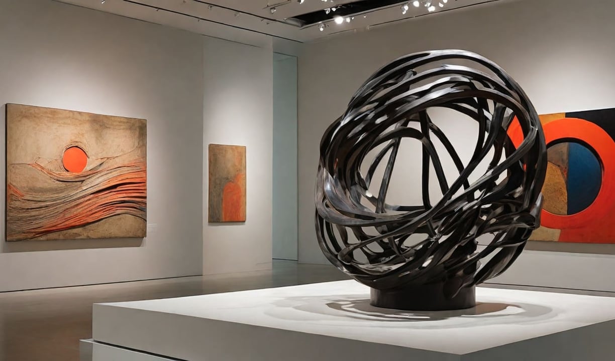 Detalhe de uma Escultura em uma Galeria de Arte