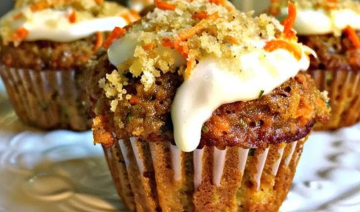 Carrot Cake Zucchini Muffins
