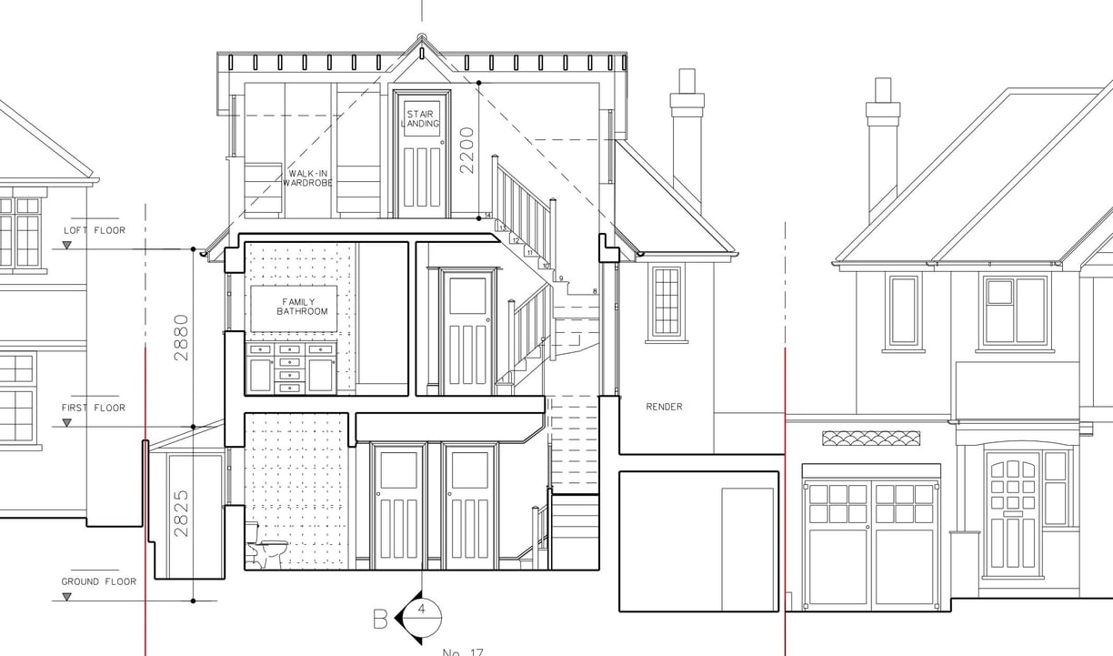 Conservation area house proposed section