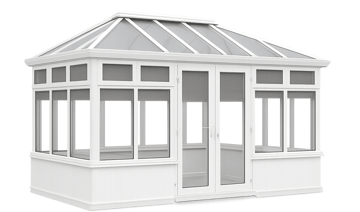 White UPVC conservatory installation in Auckland, New Zealand, with double-glazed windows and glass 