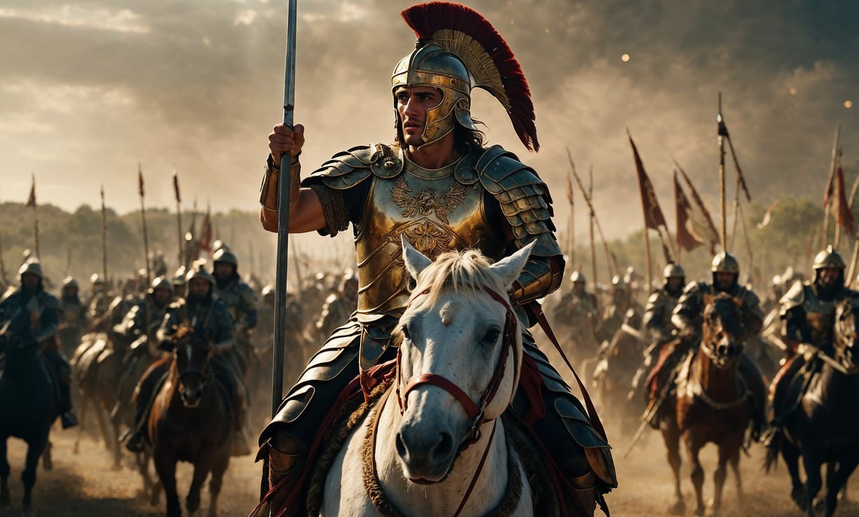 Alexander the Great leading his army