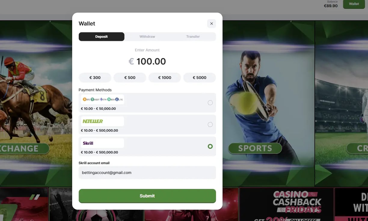 deposito bfb247 orbit Exchange