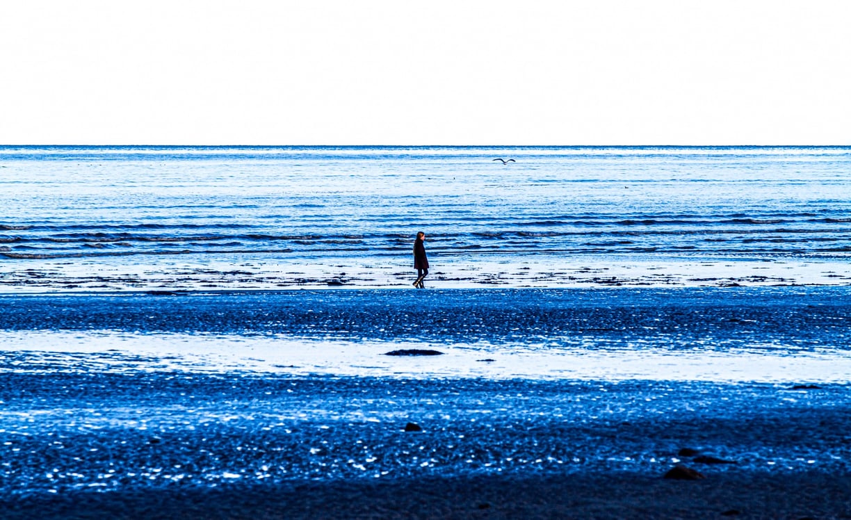 Girl walking on the beach (North West of Ireland)
