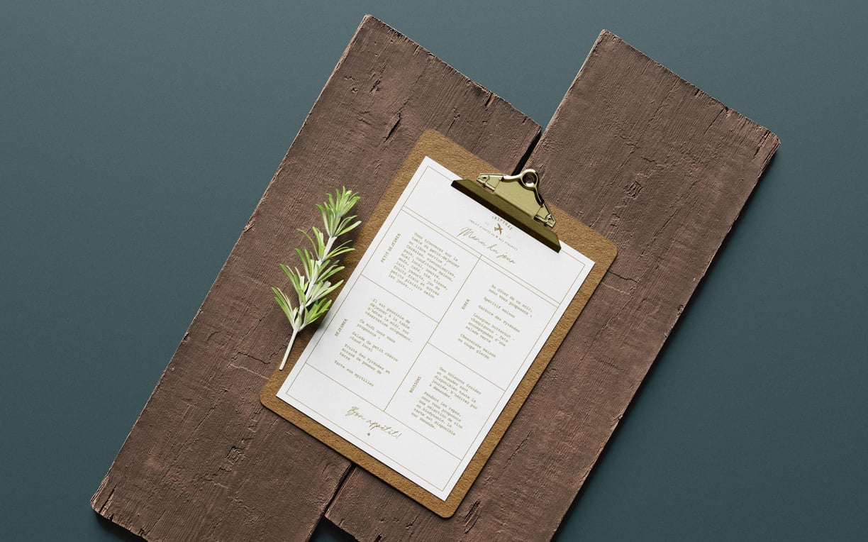 Menu table d'hote