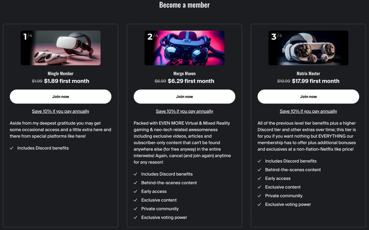 Tier Memberships preview.