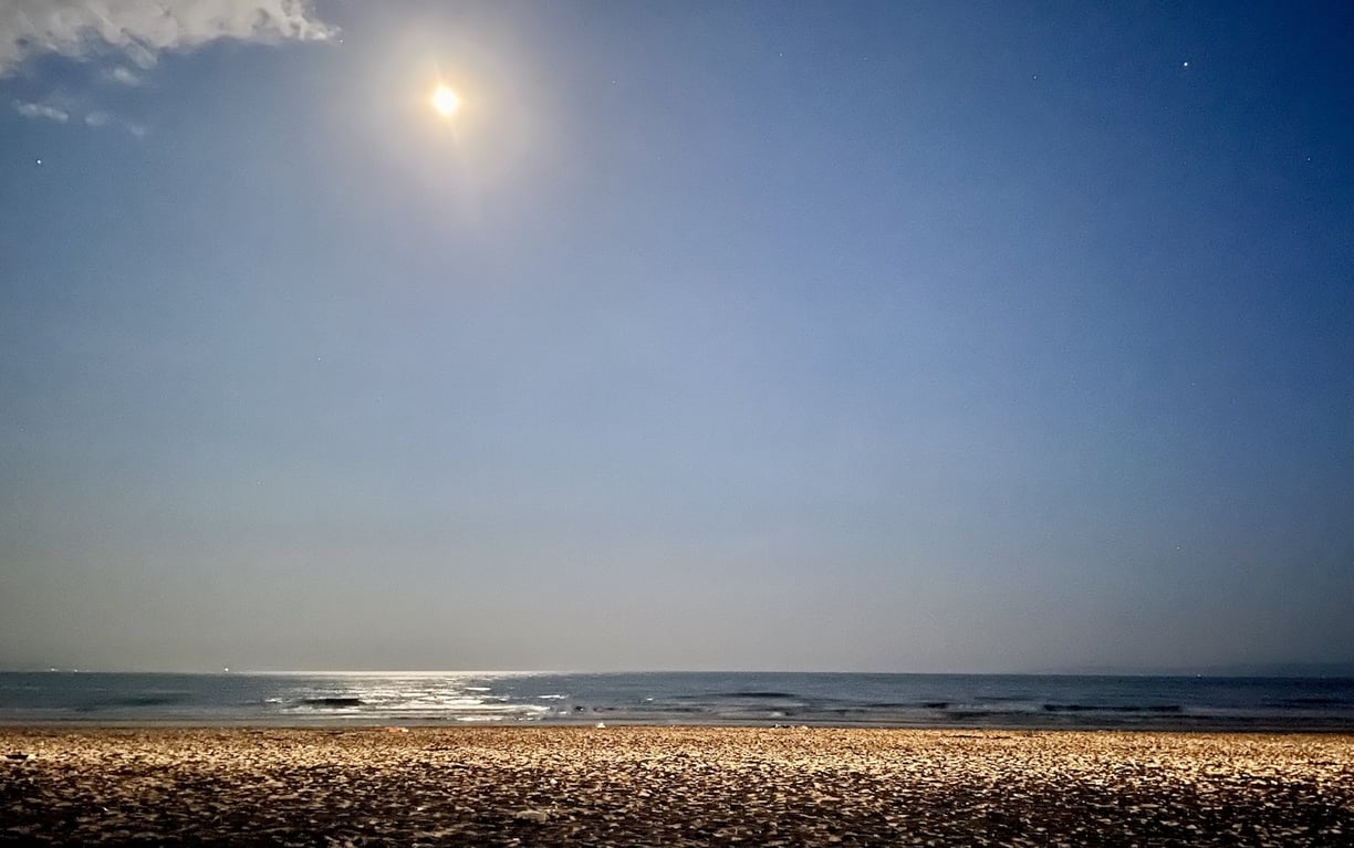 moon over the beach