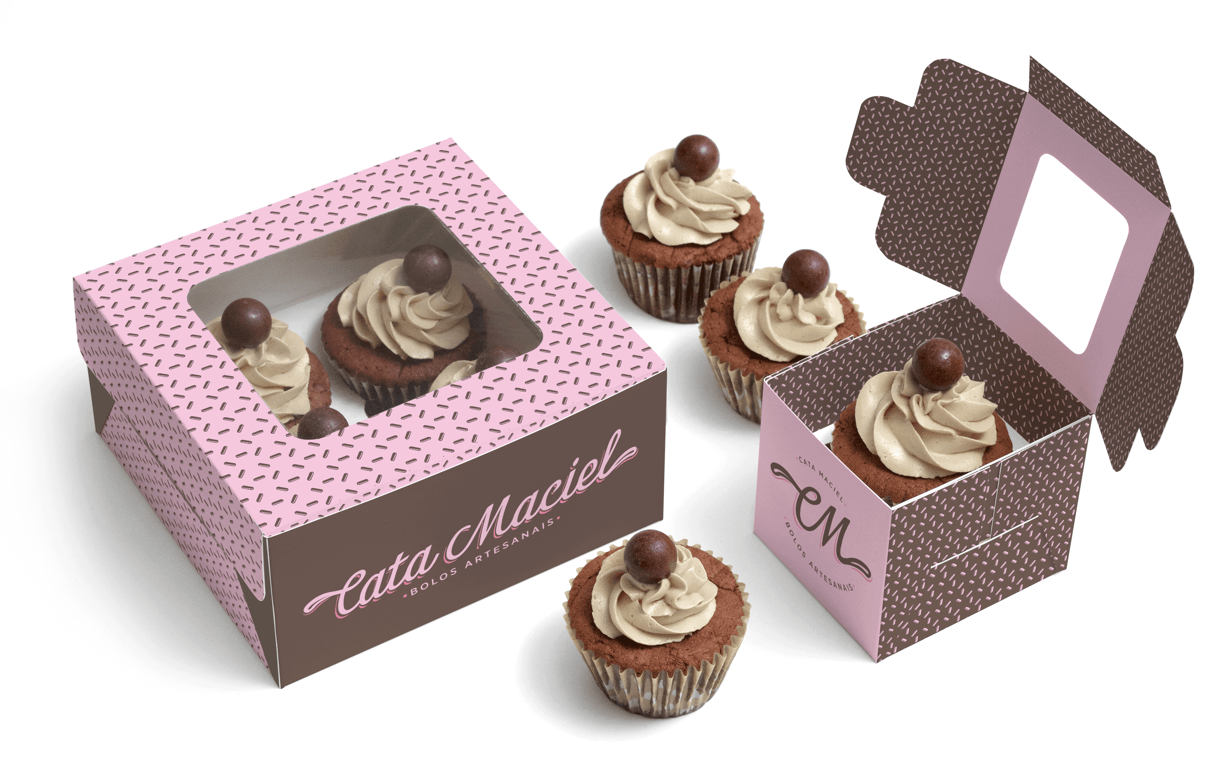 a box of cupcakes with a picture of a cupcake