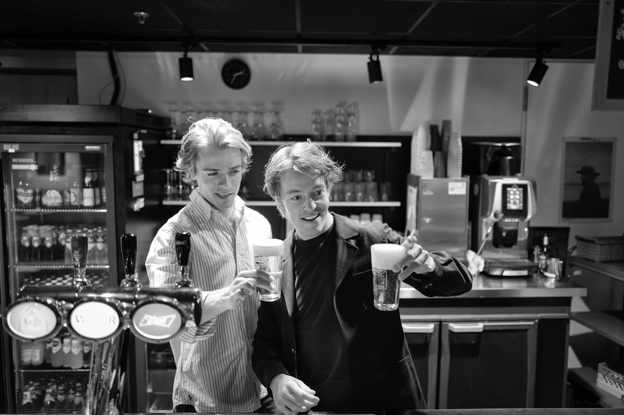 pianist Arthur and Lucas Jussen backstage in TivoliVredenbrug Utrecht photo by Peter Tra