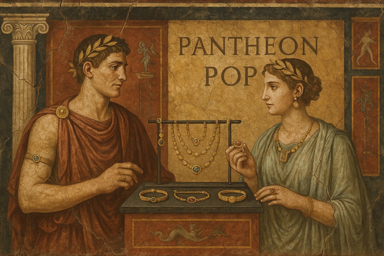 a painting of a man and woman in ancient roman art