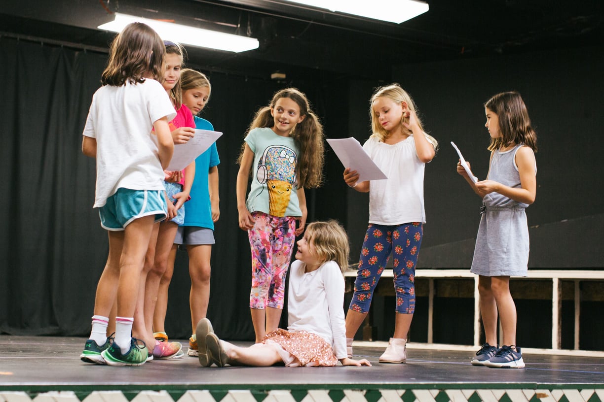 young performers acting on stage