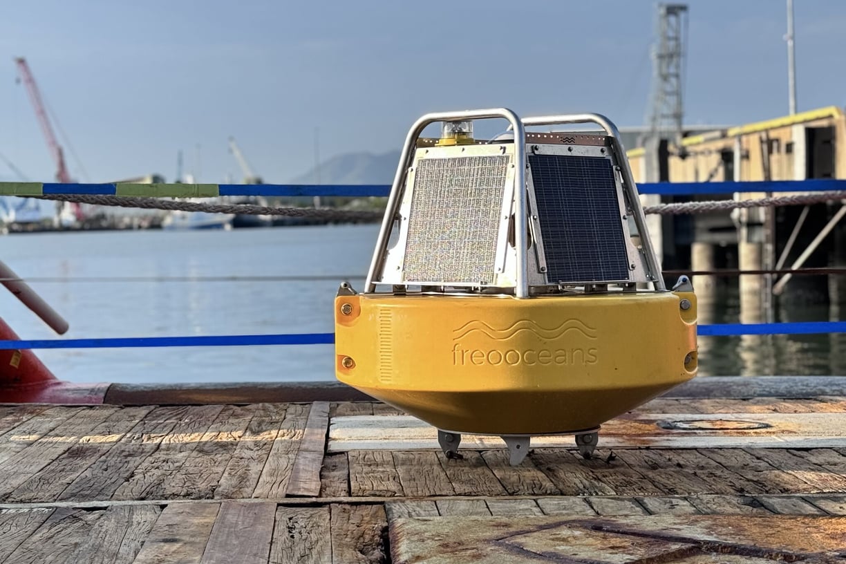 a yellow buoy on a boat