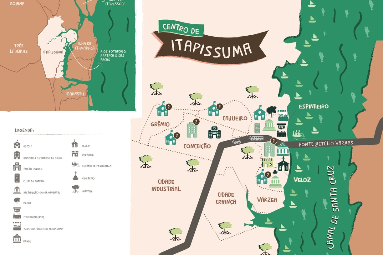 a map of the city of Itapissuma