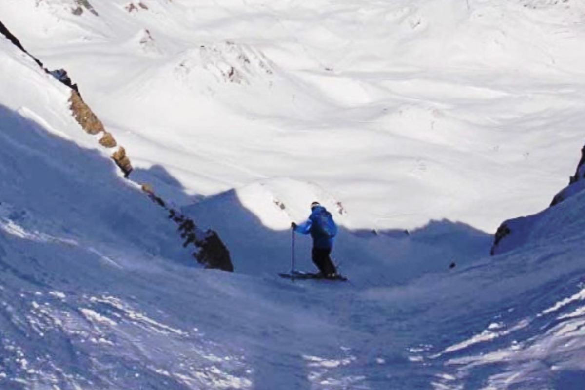 Once at the top of the couloir, the view is quite breath-taking