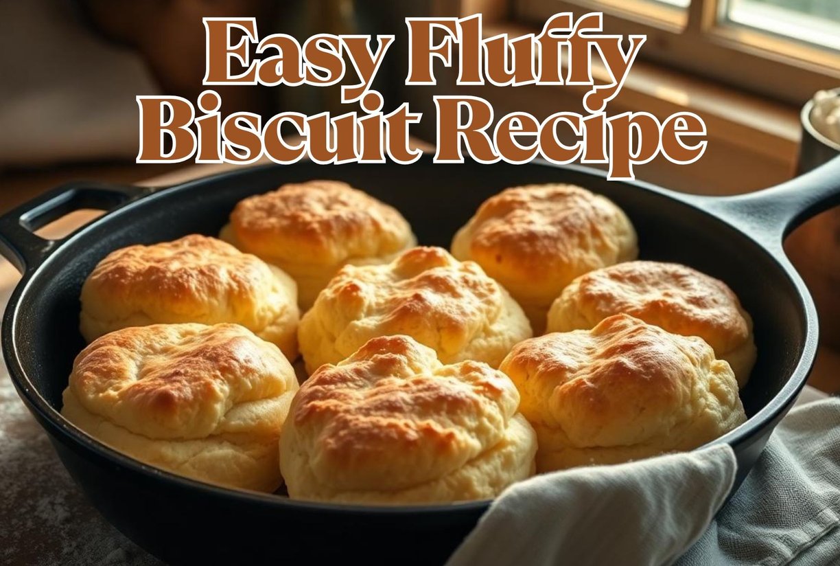 fluffy biscuits in an iron skillet