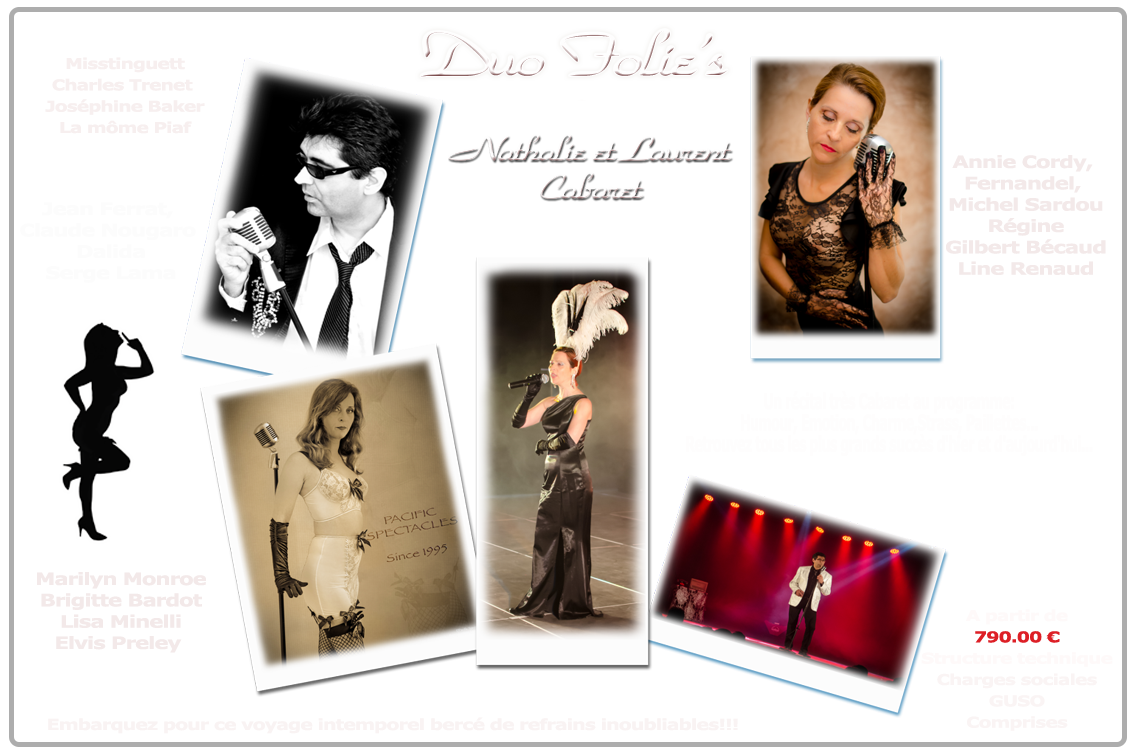 Spectacle de Variétés Cabaret Music-Hall avec le Duo Pacific charme humour émotion au programme