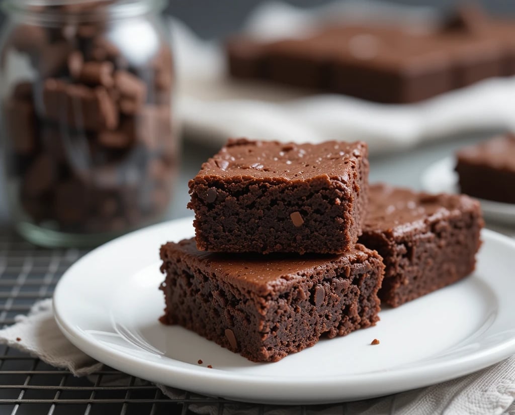 Decadent chocolate brownies made with a classic British recipe, inspired by Mary Berry, featuring a