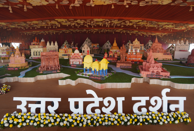 A model of different religious places in Uttar Pradesh