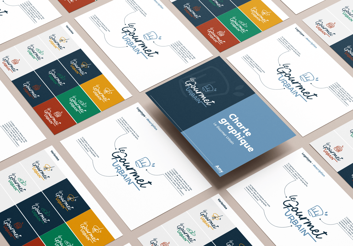 Charte graphique - Logo - identité visuelle - restaurant - Le Gourmet Urbain - Amy atelier graphique