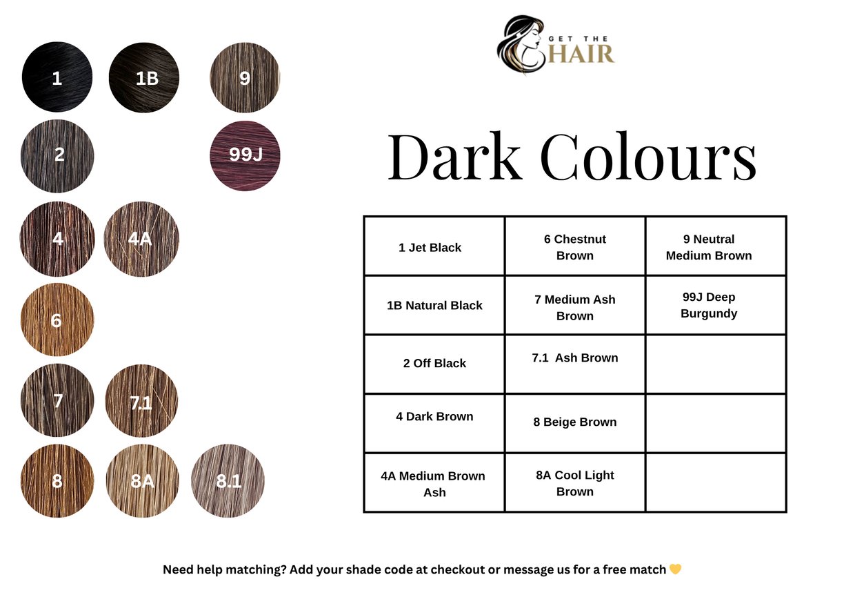 Colour Chart For Dark Coloured Hair