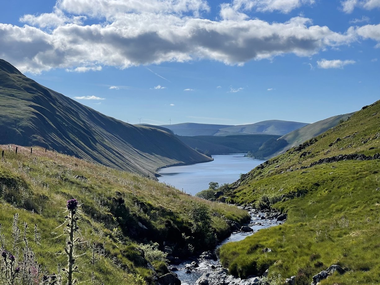 reservoir between mountains