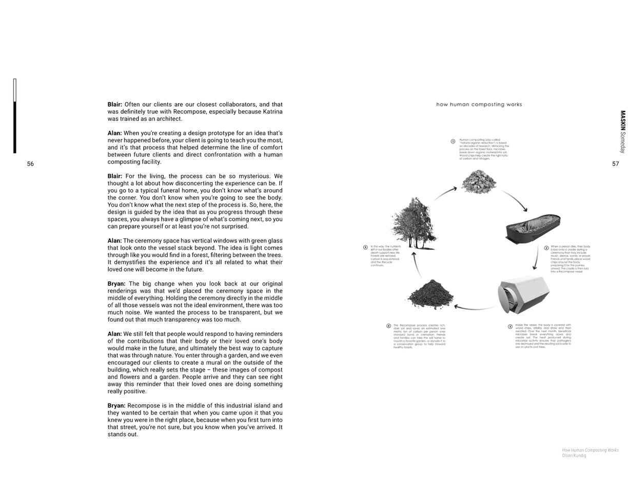 A magazine spread with a diagram of a life cycle