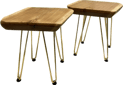 Matching hickory side tables made by Austen at Eternally Furnished..