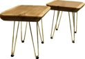 Matching hickory side tables made by Austen at Eternally Furnished..