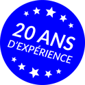 Etiquette des 20 ans d'expérience de Perrine Rousselet