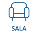 Ícono azul que representa parte de la sala con un sillon, imagen ilustrativa