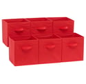 AmazonBasics Foldable Storage Cubes (Red) - 6 Pack