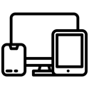 Icon of computer, tablet, and smartphone representing digital literacy for kids