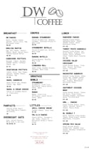 DW Coffee Shop Menu