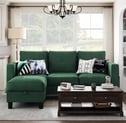 green small room sectional sofa