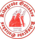a red and white logo with a triangle shaped object