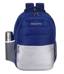 a school bags with simple and elegant look in royal blue and grey color 