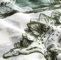 Polyester dino printed fleece fabric swatch